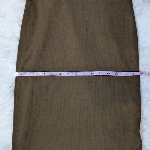 T.LA Ribbed Cutout Bodycon Midi Dress Brown Tank Style Size Small - Picture 10 of 16